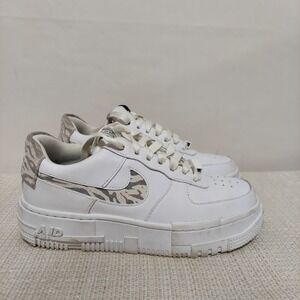 Nike Air Force‎ 1 Pixel SE Zebra Shoes Sneakers Women's Size 5 White DH9632-100
